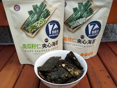 香酥四溢 口感酥脆，喵趣科技夾心海苔試吃